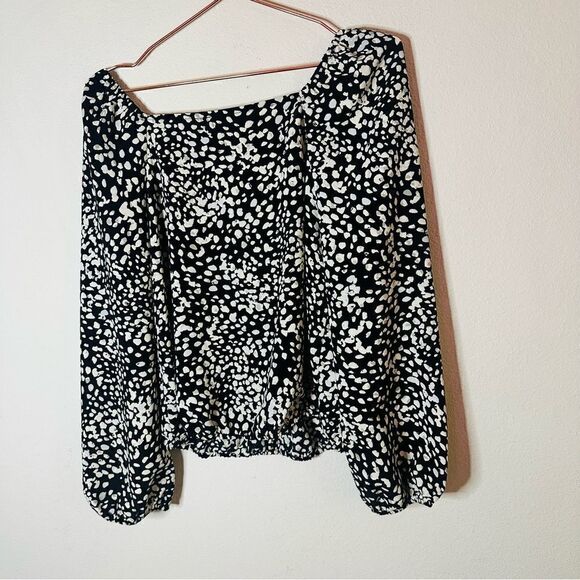NWOT ANGL Sanctuary Black and White Print Peasant Boho Top Small - Picture 3 of 4